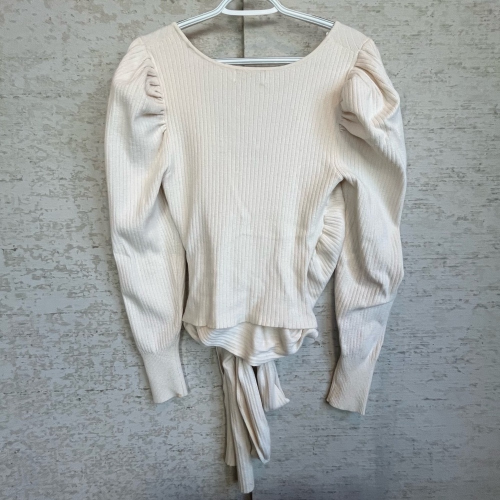 REVOLVE L'Academie Cream V-Neck Sweater - Picture 11 of 16